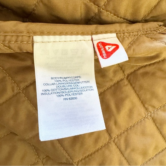 Lands' End Tan Quilted Jacket Corduroy Collar Snap Front XL - Picture 13 of 14